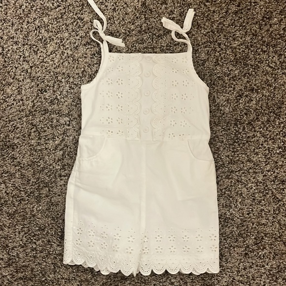 JANIE and JACK Tea Time Bright white eyelet romper - Picture 3 of 11